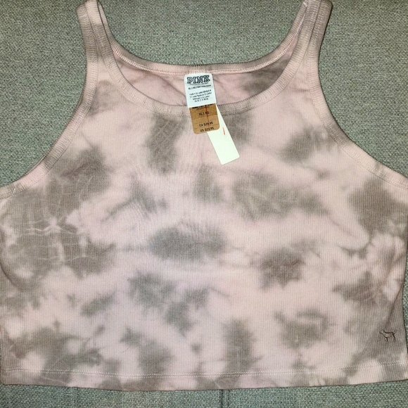 PINK Victoria's Secret Tops - XL Pink by Victoria Secret Cropped tank with shelf bra